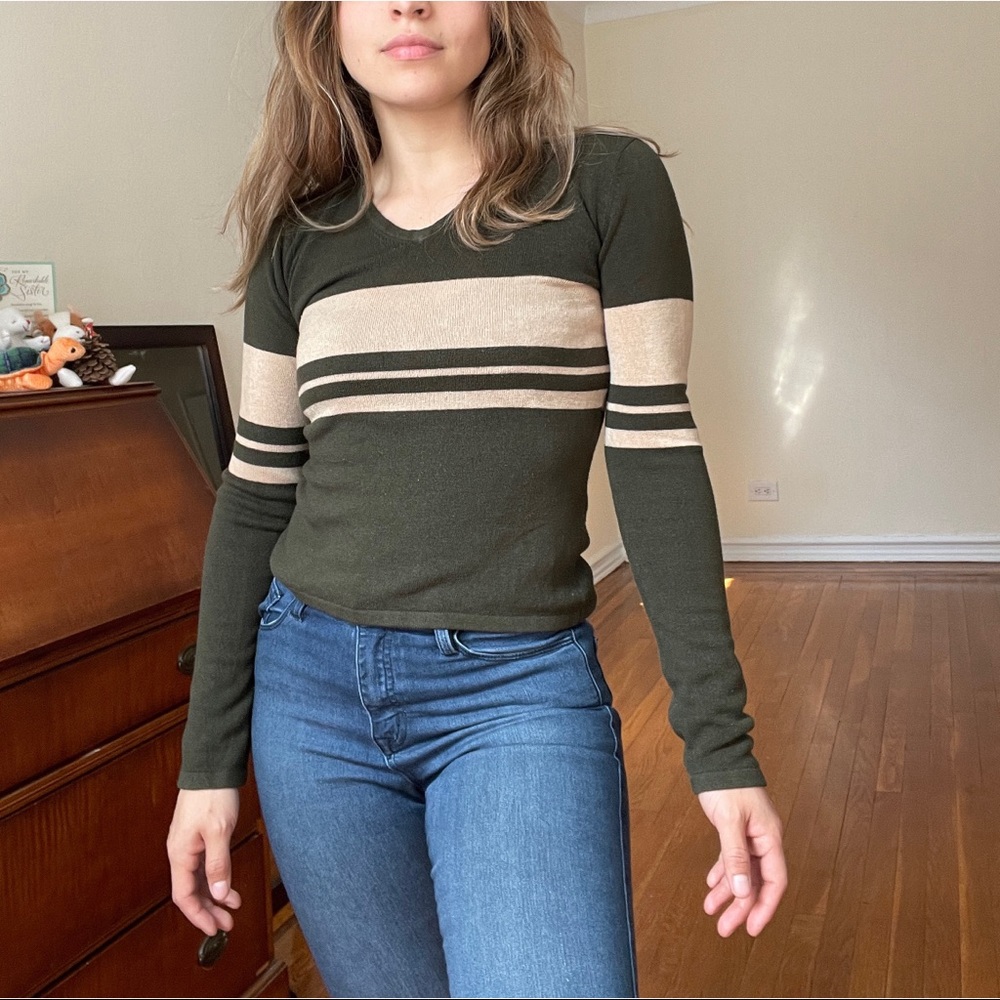 “Mandees” 90s Vintage Brown Beige Long Sleeve